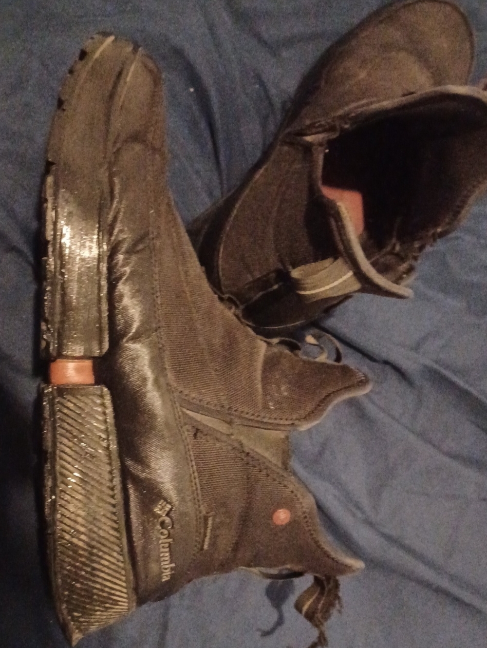 Columbia Men's Dark Brown Textile Slip-On Mid-Top Boots